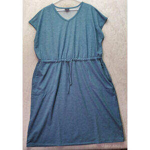 32 Degree T Shirt Dress Womens 2XL Blue Polyester Sleeveless‎ V Neck Drawstring